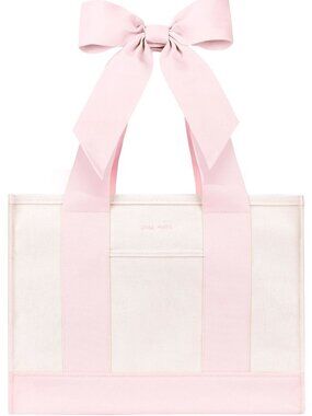 Case-Mate Pink Canvas Tote Boat Bag Beach Market Travel Shopper Coquette NWT